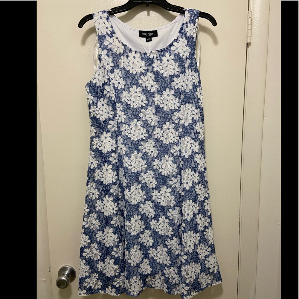 Perceptions Blue Floral Dress
